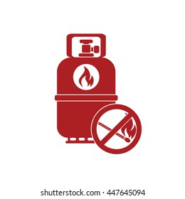 Camping gas bottle icon. Flat icon isolated. Vector illustration