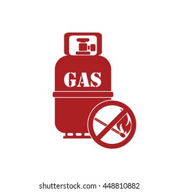 Camping gas bottle icon. Flat icon isolated. Vector illustration