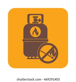 Camping gas bottle icon. Flat icon isolated. Vector illustration

