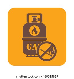 Camping gas bottle icon. Flat icon isolated. Vector illustration