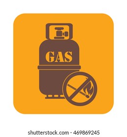 Camping gas bottle icon. Flat icon isolated. Vector illustration