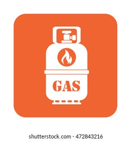 Camping gas bottle icon. Flat icon isolated. Vector illustration

