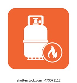 Camping gas bottle icon. Flat icon isolated. Vector illustration