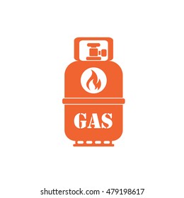 Camping gas bottle icon. Flat icon isolated. Vector illustration

