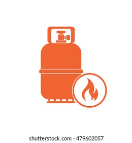 Camping gas bottle icon. Flat icon isolated. Vector illustration