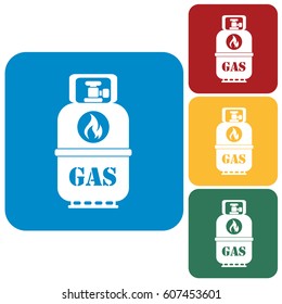 Camping gas bottle icon. Flat icon isolated. Vector illustration

