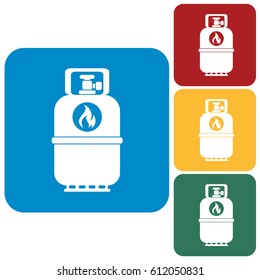 Camping gas bottle icon. Flat icon isolated. Vector illustration