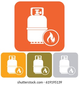 Camping gas bottle icon. Flat icon isolated. Vector illustration

