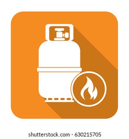 Camping gas bottle icon. Flat icon isolated. Vector illustration