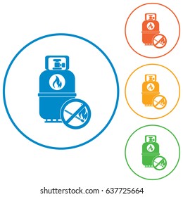 Camping gas bottle icon. Flat icon isolated. Vector illustration

