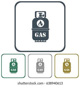 Camping gas bottle icon. Flat icon isolated. Vector illustration

