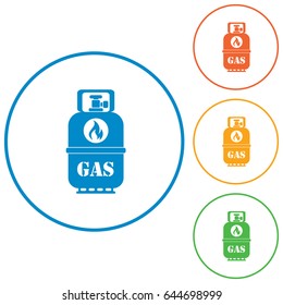 Camping gas bottle icon. Flat icon isolated. Vector illustration