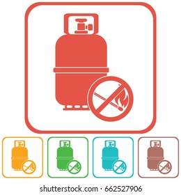 Camping gas bottle icon. Flat icon isolated. Vector illustration