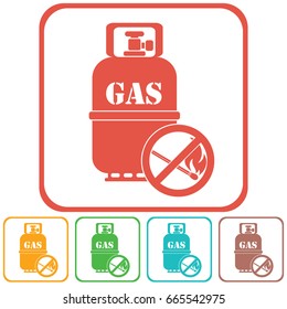 Camping gas bottle icon. Flat icon isolated. Vector illustration

