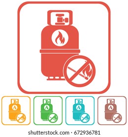 Camping gas bottle icon. Flat icon isolated. Vector illustration

