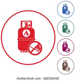 Camping gas bottle icon. Flat icon isolated. Vector illustration

