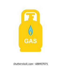 Camping gas bottle icon. Flat icon isolated. Liquid Propane Gas icon