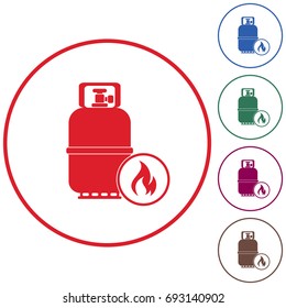 Camping gas bottle icon. Flat icon isolated. Vector illustration

