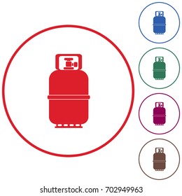 Camping gas bottle icon. Flat icon isolated. Vector illustration

