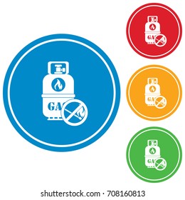 Camping gas bottle icon. Flat icon isolated. Vector illustration

