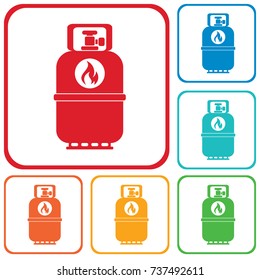 Camping gas bottle icon. Flat icon isolated. Vector illustration