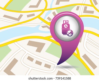 Camping gas bottle icon. Flat icon isolated. Vector illustration