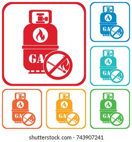 Camping gas bottle icon. Flat icon isolated. Vector illustration