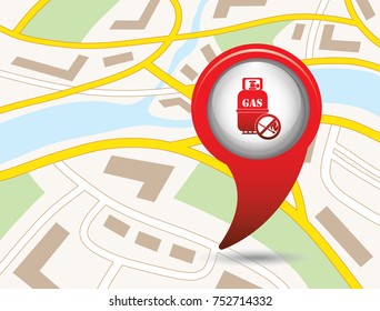 Camping gas bottle icon. Flat icon isolated. Vector illustration