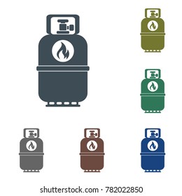 Camping gas bottle icon. Flat icon isolated. Vector illustration