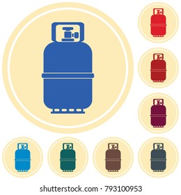 Camping gas bottle icon. Flat icon isolated. Vector illustration