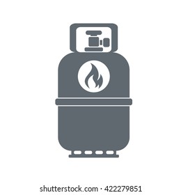 Camping gas container icon on white background . Vector illustration