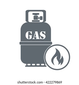 Camping gas container icon on white background . Vector illustration