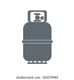 Camping gas container icon on white background . Vector illustration