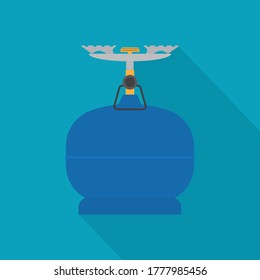 camping gas cylinder cooker icon- vector illustration