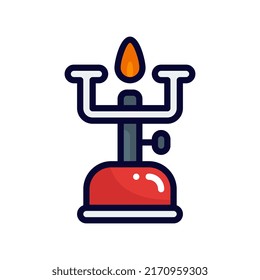 camping gas filled line style icon. vector illustration for graphic design, website, app. EPS 10