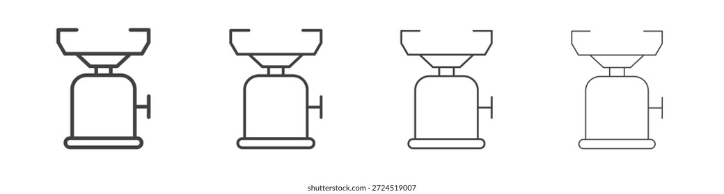 Concepto de icono de gas de camping Pictograma lineal. Ilustración de elemento simple.