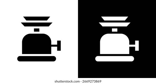 Icono de gas de camping en conjunto de Vector sólido negro plano