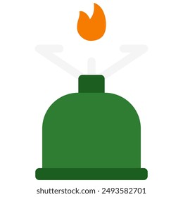 Camping Gas-Ikone mit flachem Stil