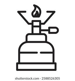 Camping gas icon Isolated flat vector in outline