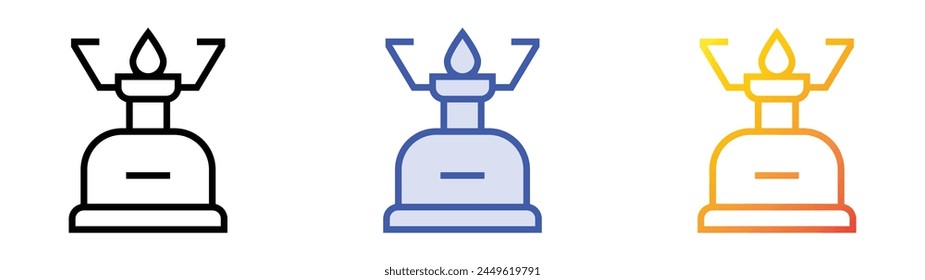 camping gas icon. Linear, Blue Fill and Gradient Style Design Isolated On White Background
