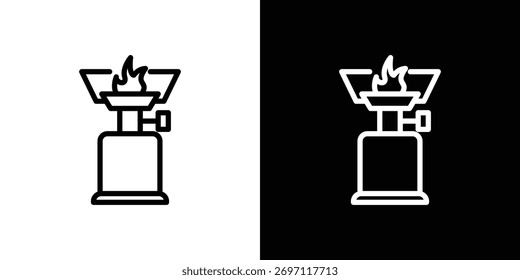 Icono de gas de camping Logo. Ilustración vectorial. Ilustración EPS.