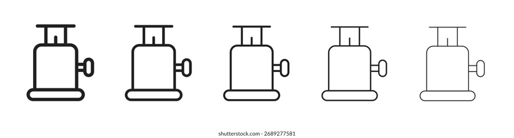Icono de gas de camping, ilustración de logotipo de Vector de contorno, pictograma lineal aislado