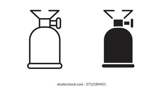Paquete de iconos de gas de camping. Elemento de diseño de icono de Vector plano.
