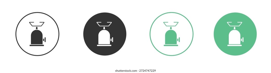 Pictogramas de iconos de gas de camping. Vector EPS 10