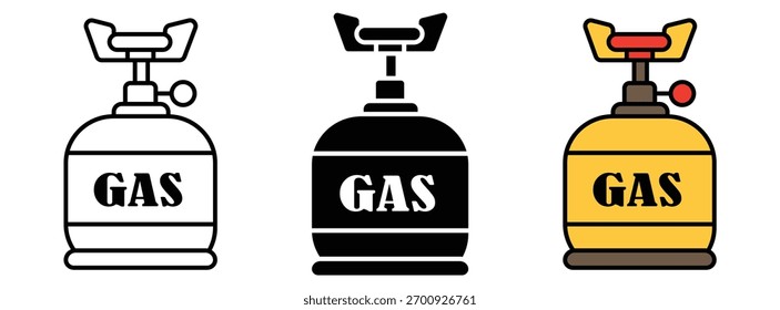 camping gas icon set. Vector illustration concept isolated on white background . vector illustration.