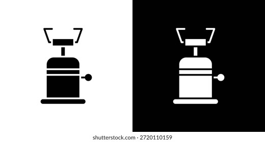 Camping gas icon simple flat graphic illustrations. Black and white silhouette vector