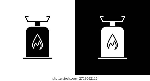 Icono de gas de camping. Pictograma simple de alta calidad. Estilo sólido moderno