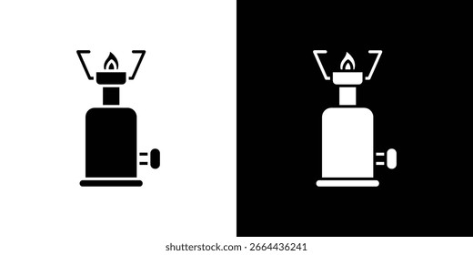 Símbolo de icono de gas de camping. Icono de Vector en diseño plano de moda