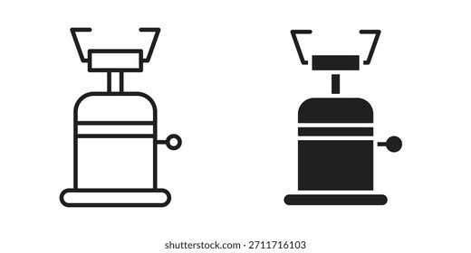 Camping gas icon in Thin linear and flat style. sign and symbol set