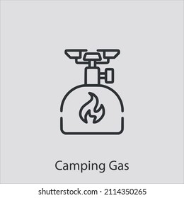 camping gas  icon vector icon.Editable stroke.linear style sign for use web design and mobile apps,logo.Symbol illustration.Pixel vector graphics - Vector